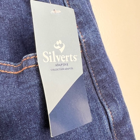 Silvert’s Open Back Adaptive Wheelchair Pull On Denim Jeans Pants Women’s Sz XL - Picture 3 of 16
